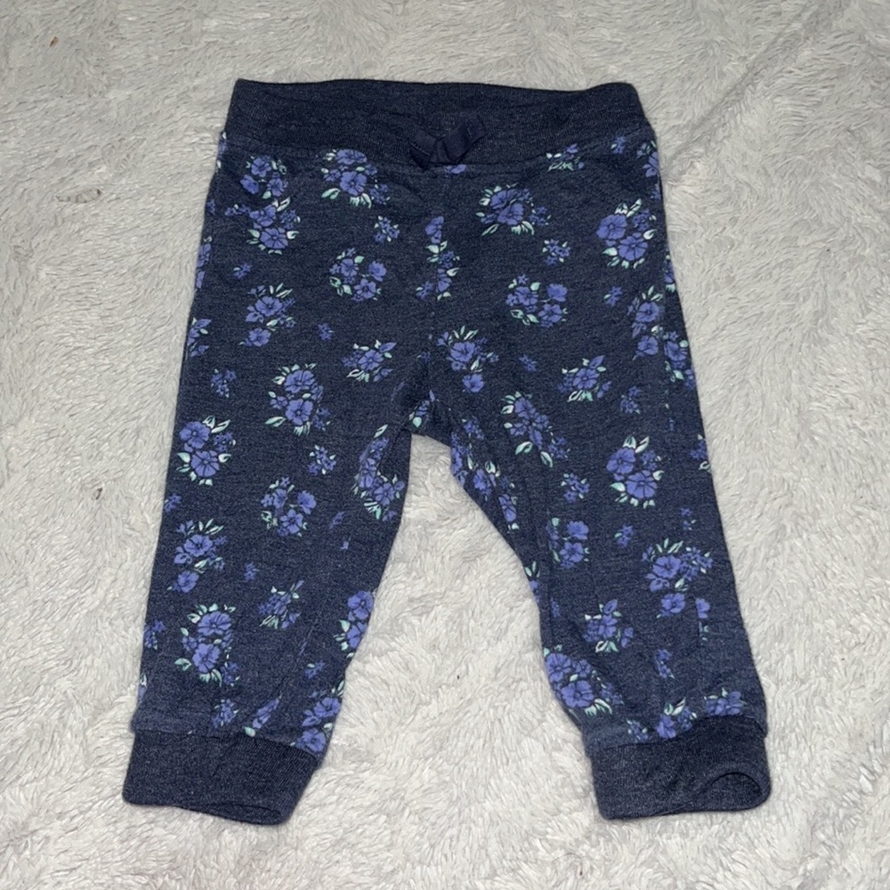 old navy floral joggers 6-12 month baby girl